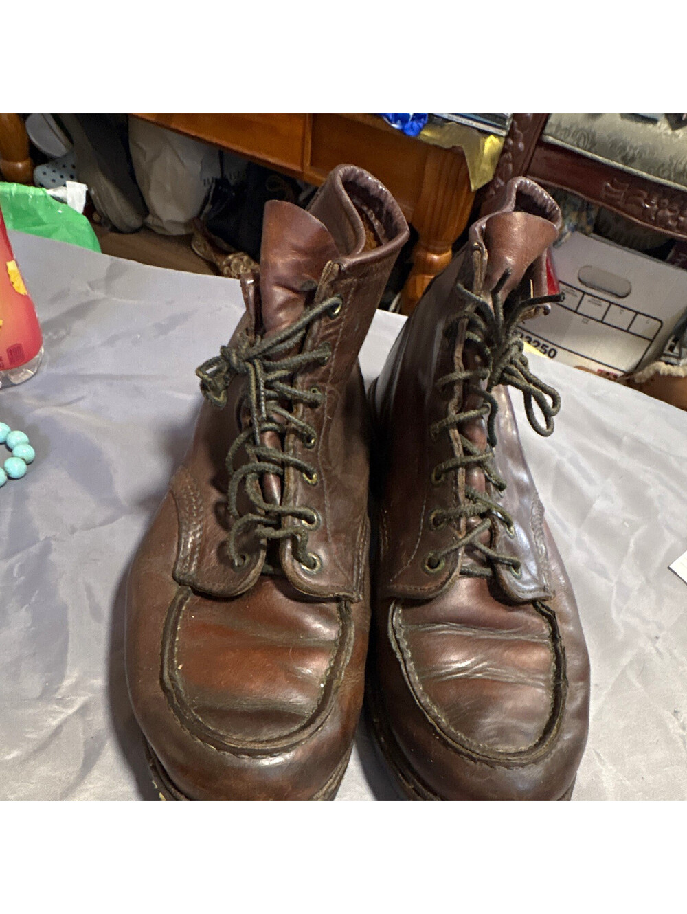 Red Wing Shoes Brown Leather Lace Up Ankle Work Boots Men's 10.5 D Made USA